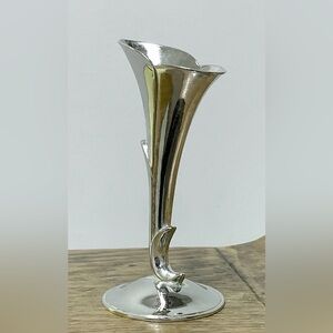 Mid Century Antique EPNS Silver Plated Figural Flower Shaped Bud Vase